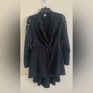 VENUS Black Blazer with Silver Accents